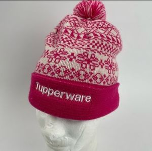 Vintage Tupperware Pink winter hat beanie